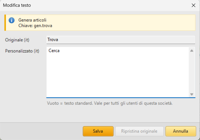 Modifica testo